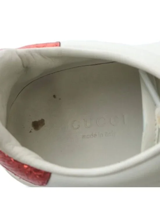 Gucci Ace Embroidered Sneakers Low Cut Leather 35 White - Picture 6 of 9